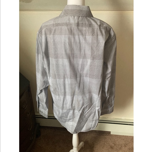 Calvin Klein mens Gray slim fit button down size 16 - Picture 5 of 5